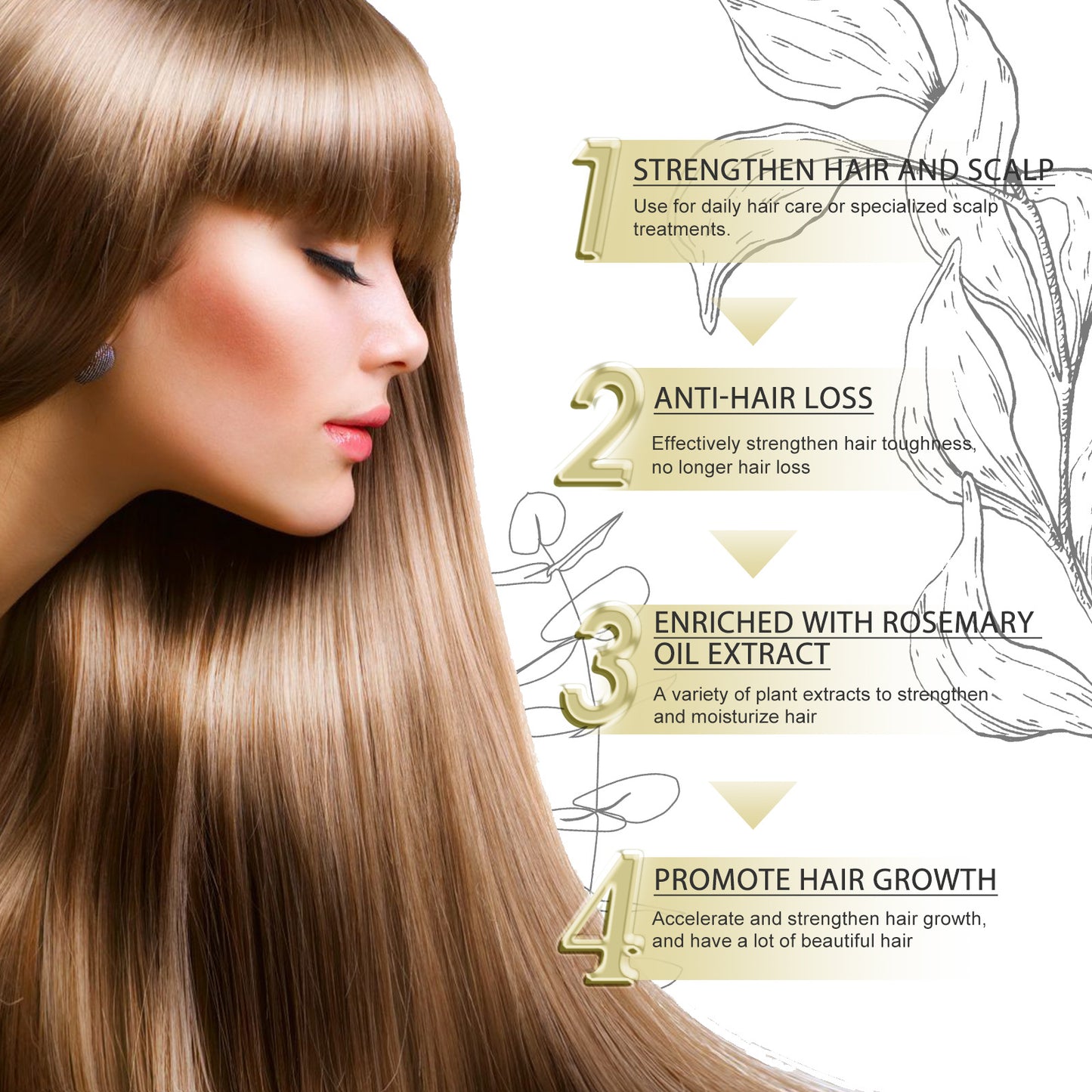 Rosemary Essential Oil EELHOE, Dense Hair Essential Oil Repair Damage Repair Hair Serum