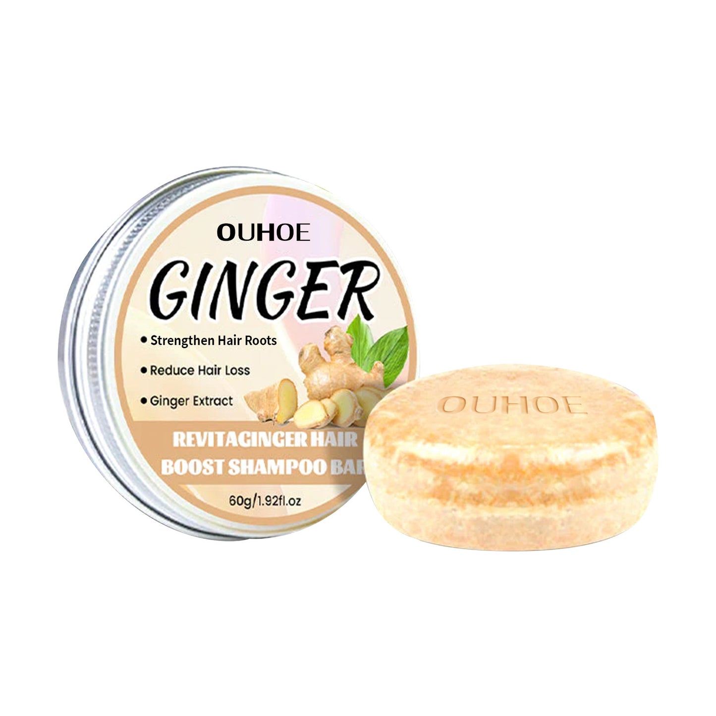 Ginger Regrow Hair Soap, High Dense Natural Organic Hair Shampoo Soap for Cleansing Scalp and Care Moisturizing